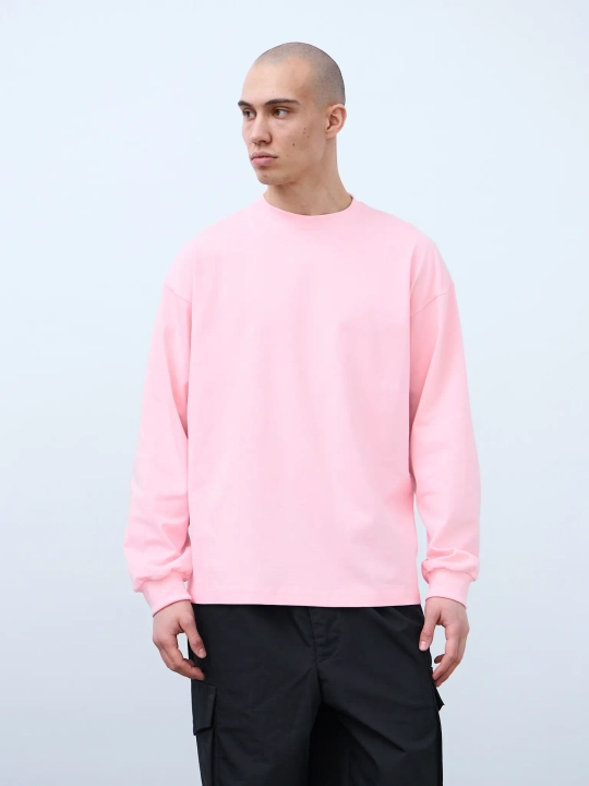 Лонгслив оверсайз (розовый) 230 г