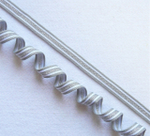 Лампасная лента (трикотажный, люрекс, 1,5 см). Серый/белый/серебро, ВО