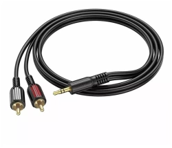 Шнур 3.5-2RCA 1.5-метр BOROFONE BL11 / AUX jack 3.5мм - тюльпаны