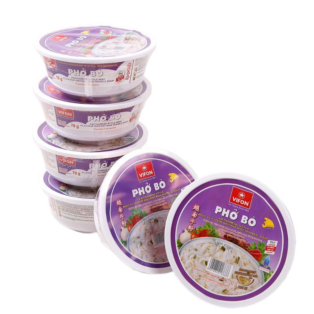 Рисовая лапша Vifon со вкусом говядины в стакане , 6шт * 70г