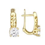 Серьги с фианитом из жёлтого золота 585 пробы JA-S-1С136530