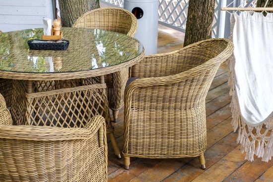 "Равенна" плетеное кресло из искусственного ротанга, цвет соломенный