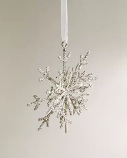 ZARA HOME УКРАШЕНИЕ ДЛЯ РОЖДЕСТВЕНСКОЙ ЁЛКИ В ФОРМЕ СЕРЕБРИСТОЙ СНЕЖИНКИ