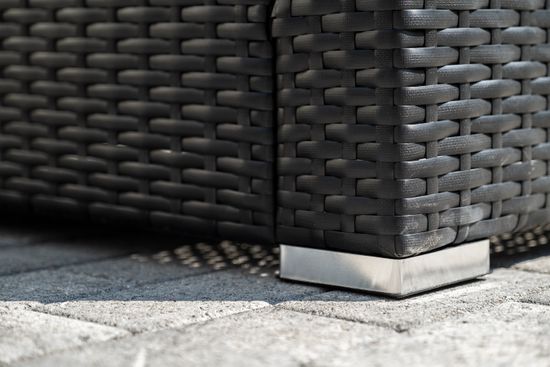 "Даллас" лаунж-зона из искусственного ротанга на 5 персон, цвет черный