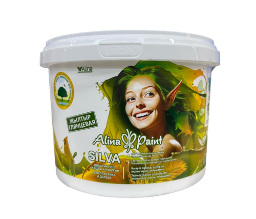 ЭМАЛЬ ALINA PAINT SILVA  3КГ(ДЛЯ ПЛАСТИКА И ДЕРЕВА ГЛЯНЦЕВАЯ)