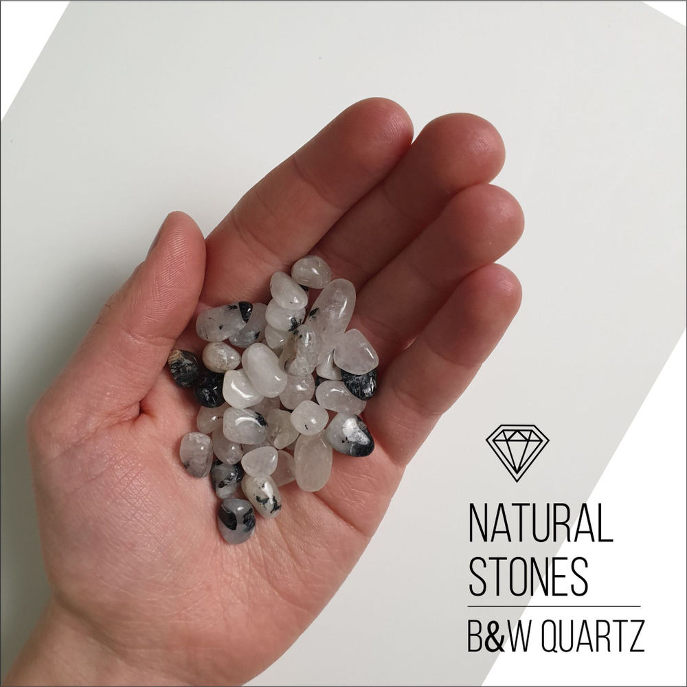Натуральный камень B&W Quartz, 10-15 мм, 100гр