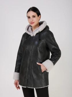 Дубленка зимняя натуральная с капюшоном