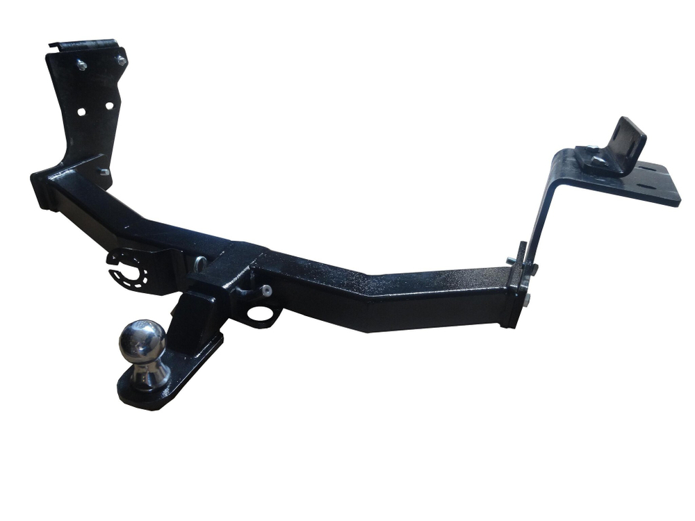 Фаркоп Бизон на Hyundai Santa Fe FA 0724-E(N) (с 2012 по 2018 г.в.с одной выхлопной трубой(c накладкой из нержавеющей стали)) (паспорт и сертификат в комплекте)(без электрики)