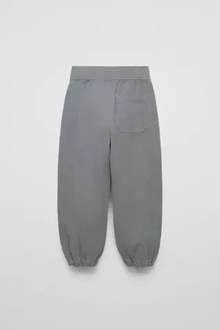 ZARA БРЮКИ ИЗ МЯГКОЙ ТКАНИ С ЭЛАСТИЧНЫМ ПОЯСОМ, ЗЕЛЕНЫЙ
