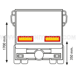Комплект задних опознавательных знаков на прицеп 565х196 мм RR