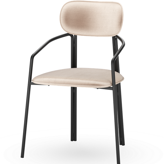 Стул ror, round, велюр, черный/розовый