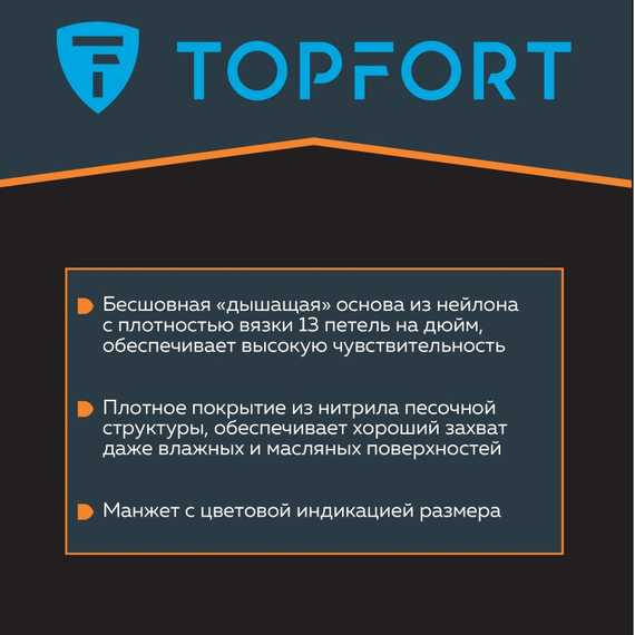 Перчатки нейлоновые с нитриловым покрытием TOPFORT НН02