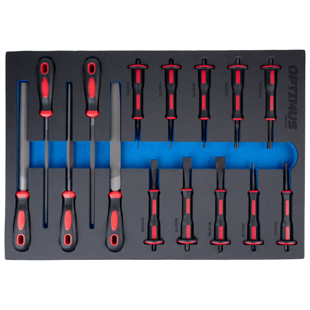 OPT-717MR Тележка инструментальная, 7 полок с набором инструментов 298 пр, металлическая столешница