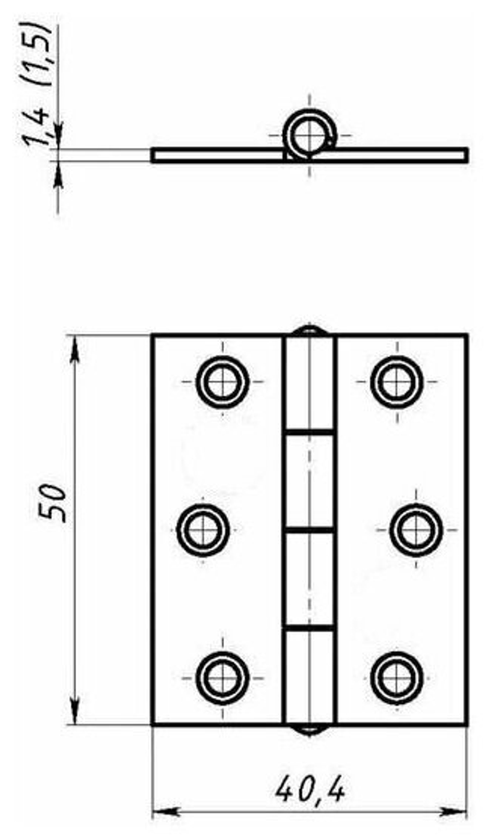 ПЕТЛЯ МЕТАЛЛИСТ КАРТОЧНАЯ 50Х40 ЦИНК