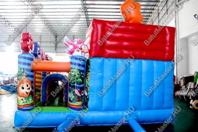 Коммерческий надувной батут "Звериный мир" 7*5*4 м