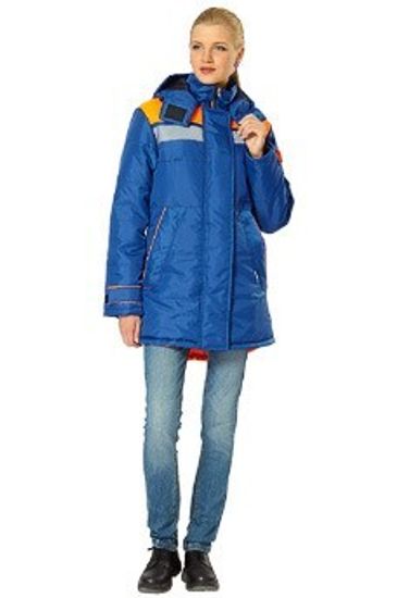 Куртка зимняя женская "Ангара" (василек/оранжевый)
