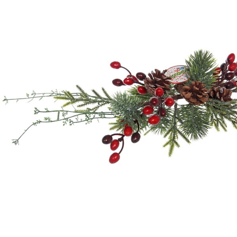 Композиция новогодняя хвойное украшение «Ягодный Вальс» , 70 см