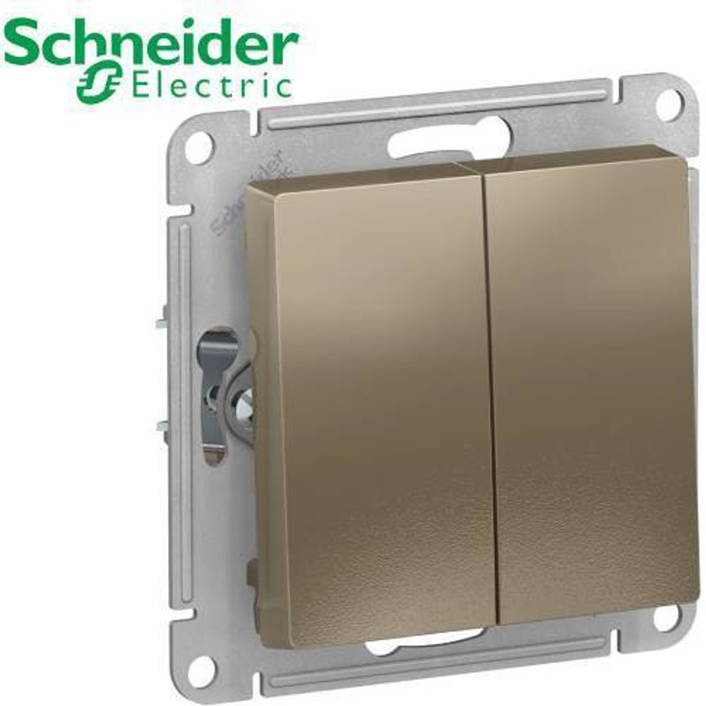 Выключатель 2-кл (шампань) AtlasDesign Schneider ATN000551