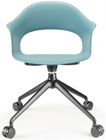 Кресло офисное пластиковое Scab Design Lady B, черный, голубой
