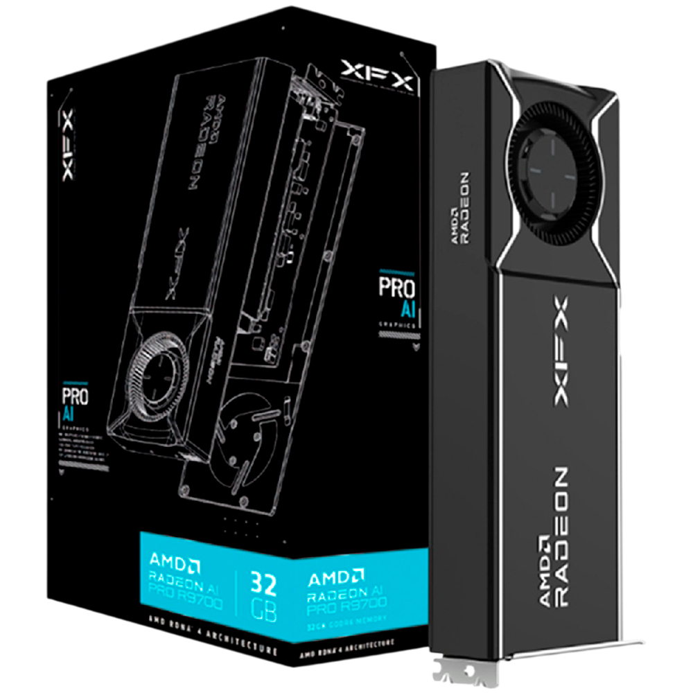XFX AMD Radeon AI Pro R9700 Blower, 32GB GDDR6 4xDP, AMD RDNA 4