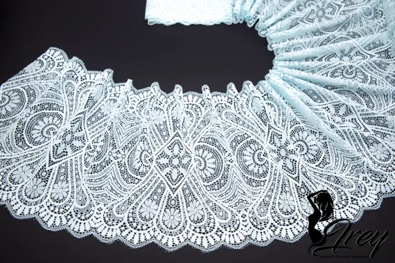 03-204 Кружево эластичное 22 см, светло-голубой