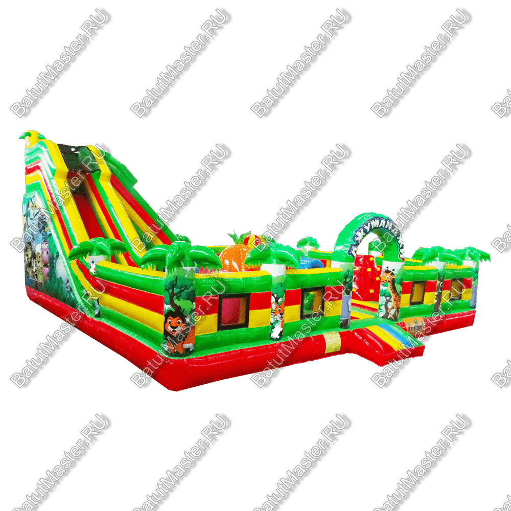 Коммерческий надувной батут "Джунгли" 10*10*5 м