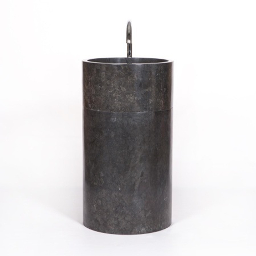 Раковина напольная из мрамора Silinder Full Polish Black MN-0398 (50*50*90 см)