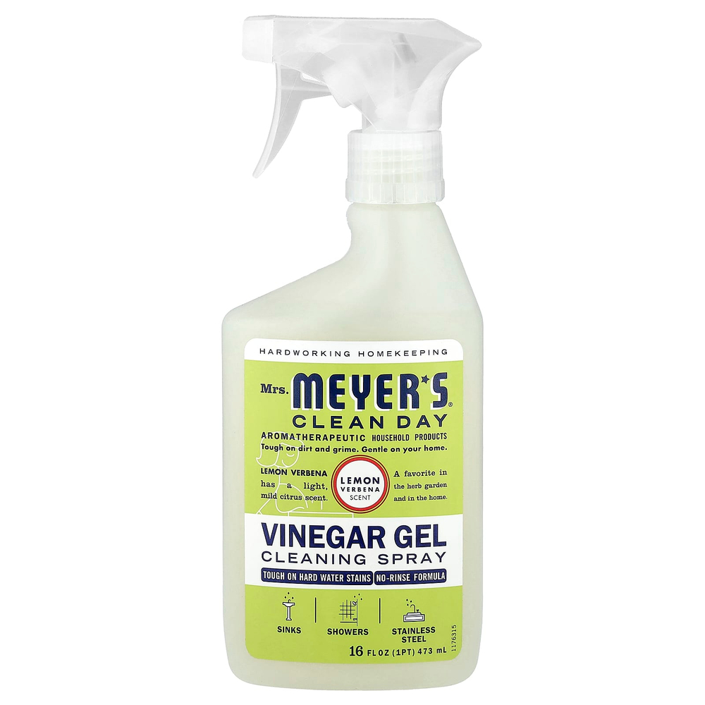 Mrs. Meyers Clean Day, Очищающий гель с уксусом, лимонная вербена, 473 мл (16 жидк. Унций)