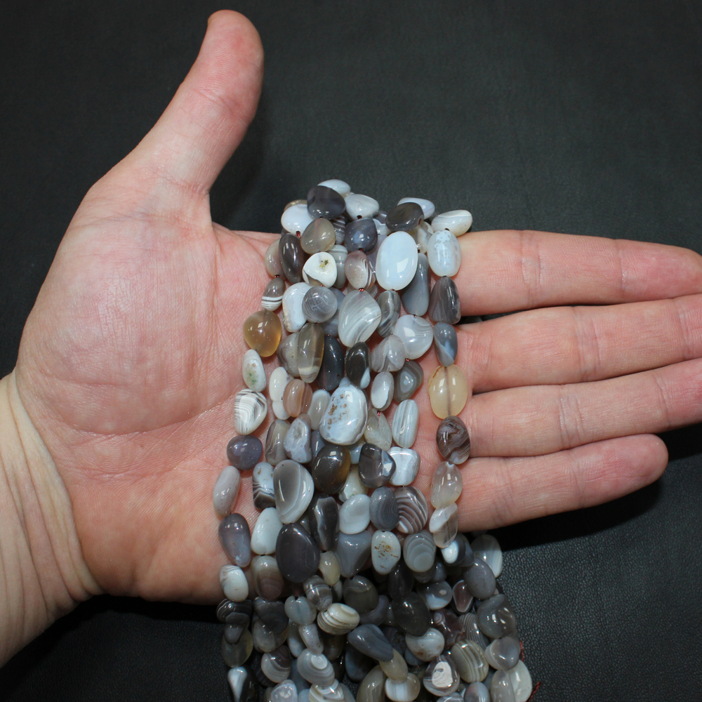 Агат ботсвана галтовка бусины 8-11мм