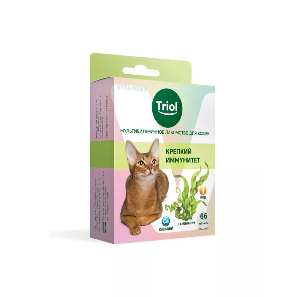 Мультивитаминное лакомство для кошек крепкий иммунитет Triol