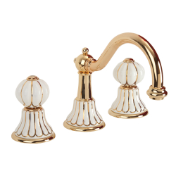 Смеситель для раковины на 3 отв. Migliore Olivia 19031 Белый/декор золото/зол. купить
