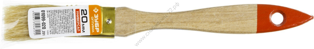 ЗУБР УНИВЕРСАЛ 20 мм, 0,8″ светлая натуральная щетина, деревянная ручка, плоская кисть, ОПТИМА (01099-020)