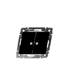 0328 Выкл 2 кл с подсв (Чёрный)