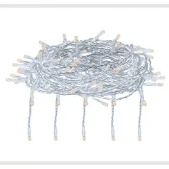 Светодиодный занавес 156 теплых белых LED ламп, 1.5*1.5 м., 220В, 8 режимов, прозрачный провод, Vegas (55077)