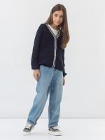 AT891-1 Кардиган для девочек темно-синий