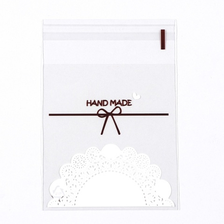 Пакет БОПП с липкой лентой, «Ручная работа», 10×11+3 см, 9618251