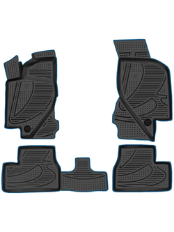Коврики в салон для LADA Granta, 2011-, 4 шт. (синий кант, полиуретан) KANT.F520250E1.BL