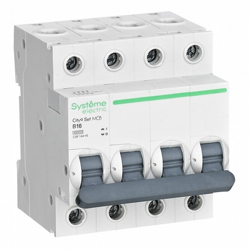 Автоматический выключатель City9 Set 16А В 4П 4,5кА Systeme Electric (автомат электрический) C9F14416