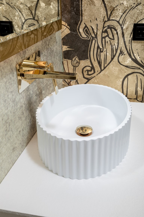 Boheme Раковина Canale рифл глянец белая