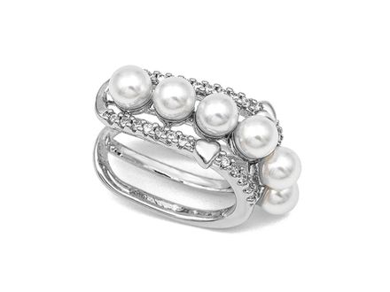 Кафф  со стразами и бусинами 9,5мм