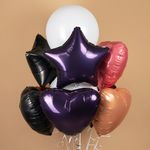 Шар (19''/48 см) Звезда, Темно-фиолетовый, 1 шт.