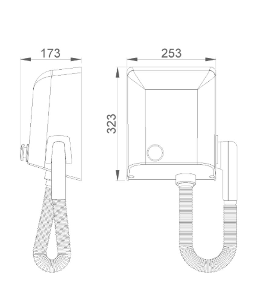 Фен настенный 800 W нерж. сталь MANGO 02300.S матовый