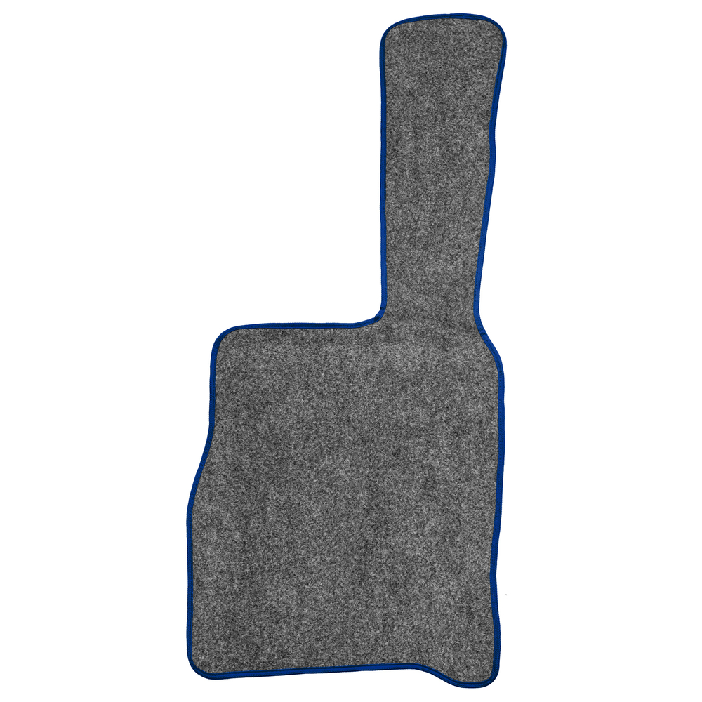 Ковры VOLVO FM до 2008 года (экокожа, черный, синий кант, синяя вышивка)