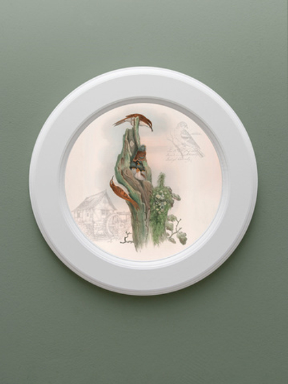 Картина на стену для интерьера на холсте в круглой раме 27 см