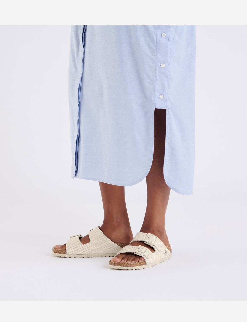 Birkenstock Arizona Rivet Woven Emboss Ecru Sandals "White"