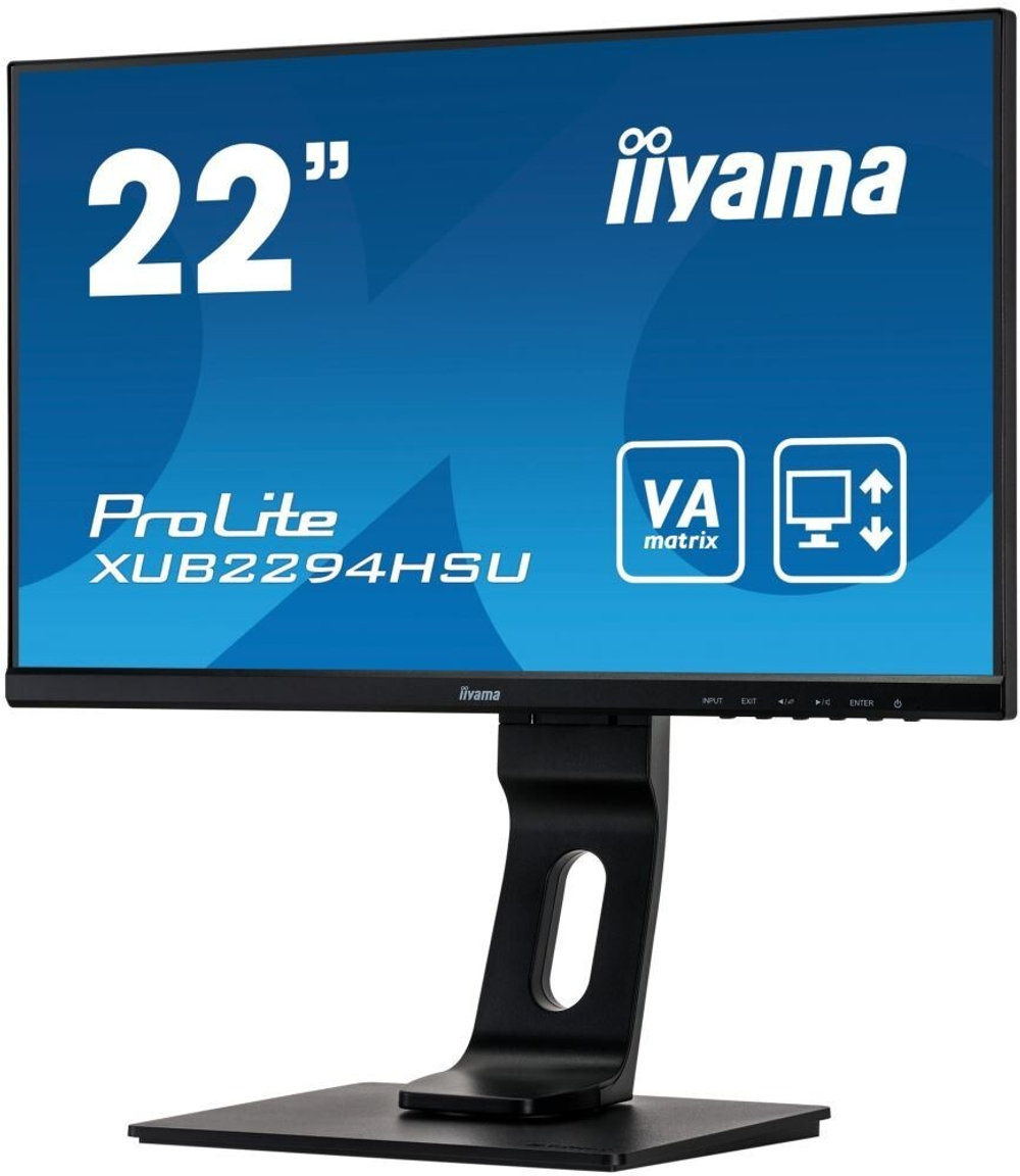 Монитор Iiyama 22;; ProLite XUB2294HSU-B1 1920x1080 VA LED 75Гц 4ms VGA HDMI DisplayPort