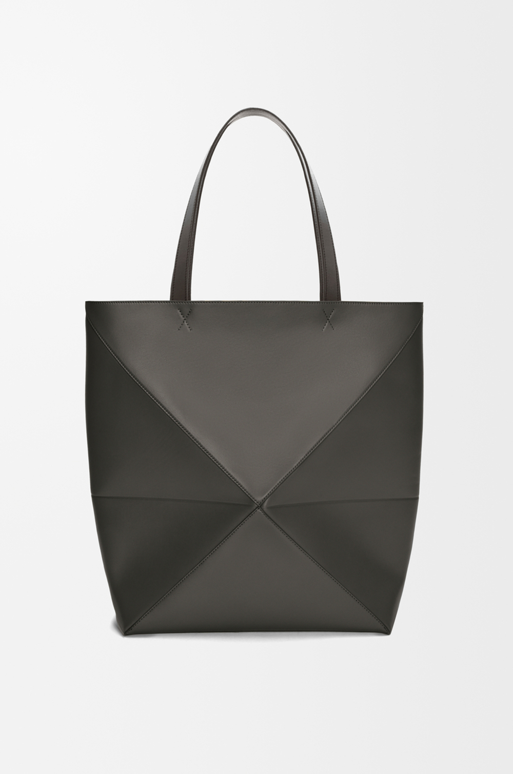 Loewe Сумка-тоут XL Puzzle Fold из блестящей телячьей кожи, темно-серый