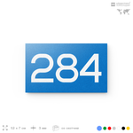 Номер на дверь 284, табличка на дверь для офиса, квартиры, кабинета, аудитории, склада, голубая 120х70 мм, Айдентика Технолоджи