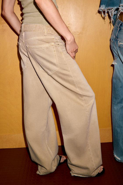 ZARA ДЖИНСЫ TRF СО СРЕДНЕЙ ПОСАДКОЙ И ОТЛОЖНЫМ ПОЯСОМ, РЫЖЕВАТО-КОРИЧНЕВЫЙ