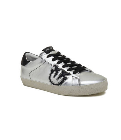 Кожаные кроссовки seattle sneaker pelle laminata Pinko - серебряный(101631 A12P)